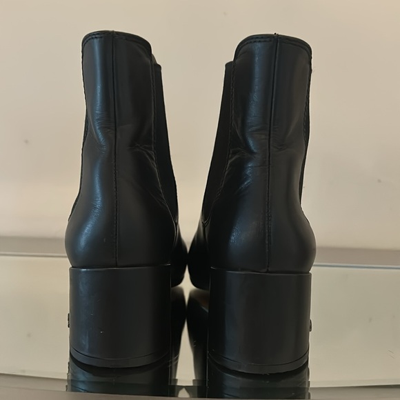 COACH Kinsley Bootie Size 6 Black Leather Heeled Ankle Boots - Picture 4 of 13